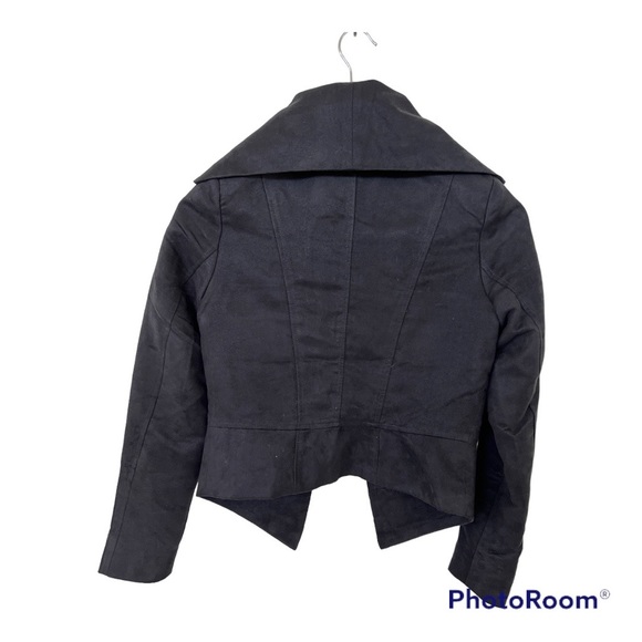 LOST APRIL navy blue suede jacket (small) - Picture 4 of 5